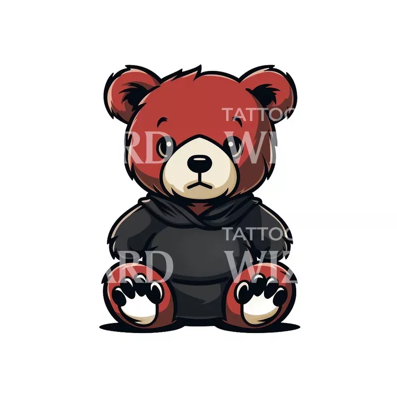 old-school-teddy-bear-tattoo-design Old School Teddy Bear Tattoo Design