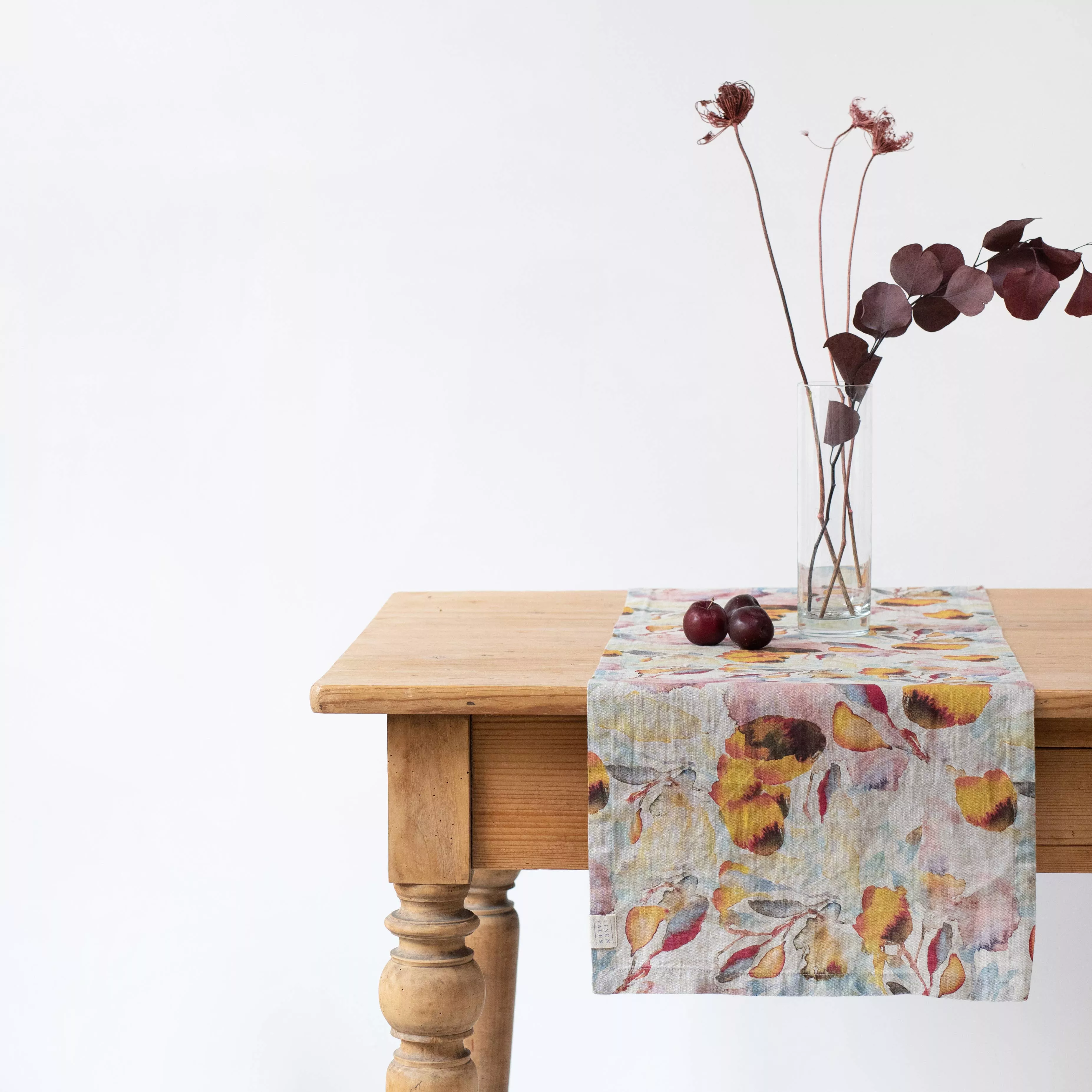 orange-flow-on-light-natural-linen-table-runner-16-x-79-inches Orange Flow on Light Natural Linen Table Runner 16 x 79 inches