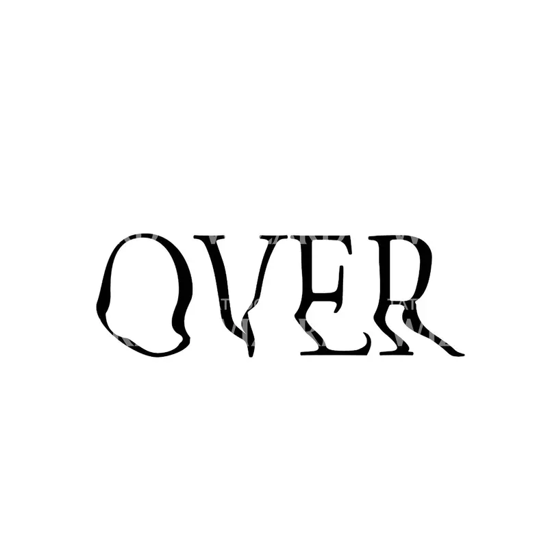 over-melting-font-lettering-tattoo-design Over Melting Font Lettering Tattoo Design