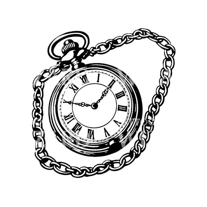 pocket-watch-tattoo-design Pocket Watch Tattoo Design