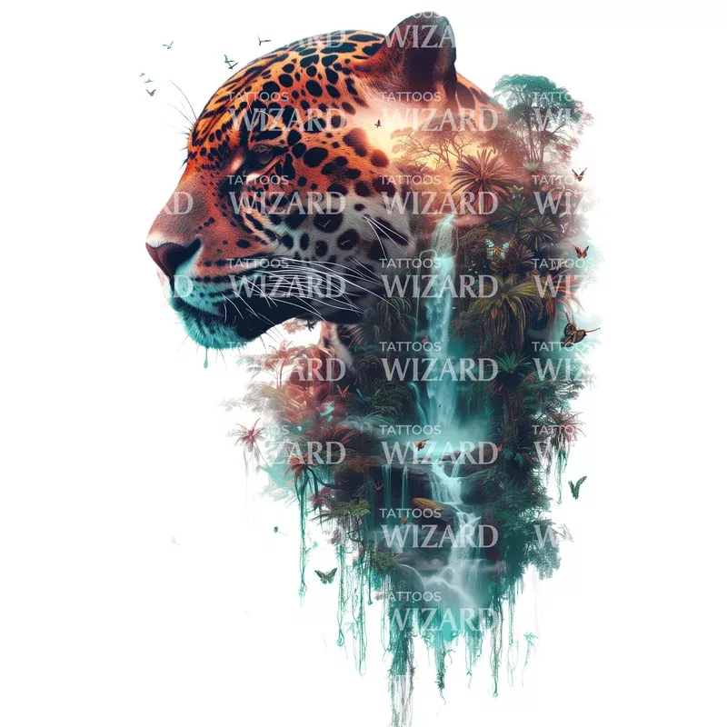 powerful-jaguar-tattoo-design Powerful Jaguar Tattoo Design