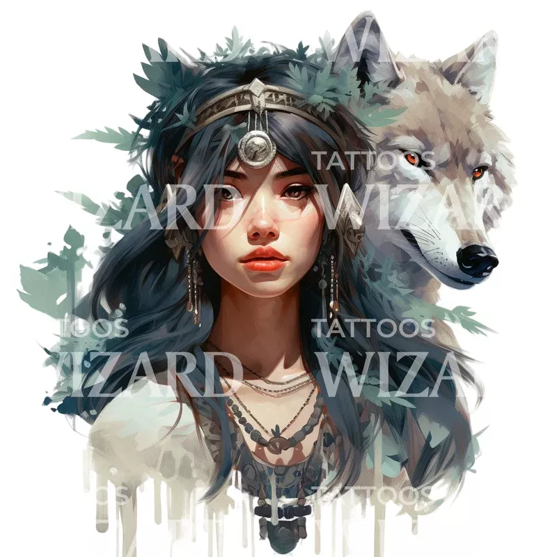 princess-mononoke-inspired-tattoo-design Princess Mononoke Inspired Tattoo Design