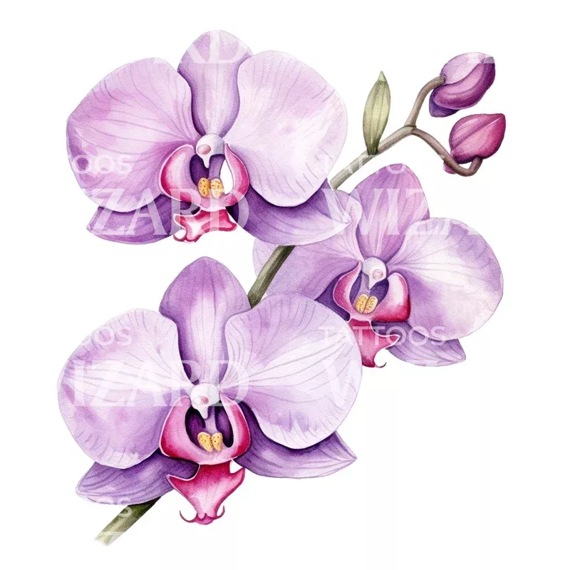 purple-orchid-tattoo-design Purple Orchid Tattoo Design