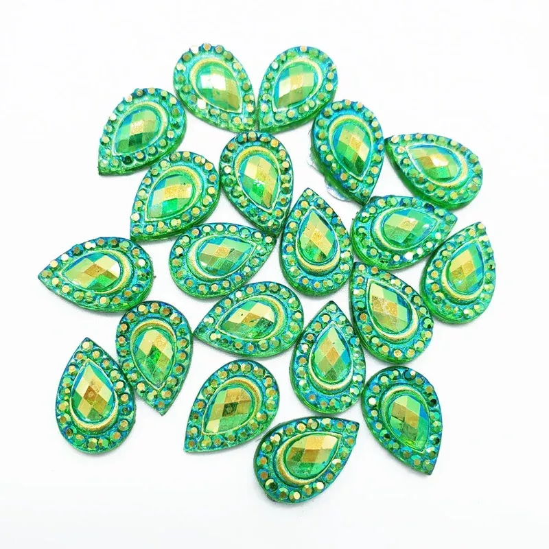 resin-rhinestone-blings-flatback-green-tear-drop-12-mm-20-pack Resin Rhinestone Blings – Flatback, Green Tear Drop (12 mm, 20/pack)