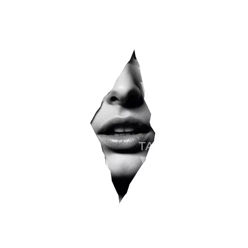ripped-paper-woman-lips-tattoo-design Ripped Paper Woman Lips Tattoo Design