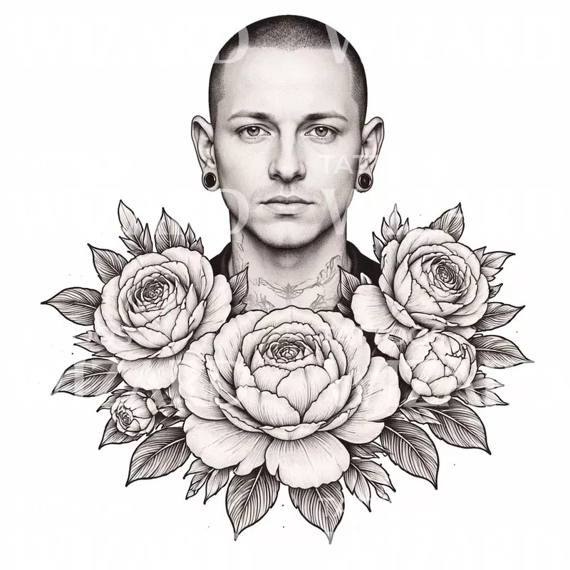 Rose Portrait Tattoo Design