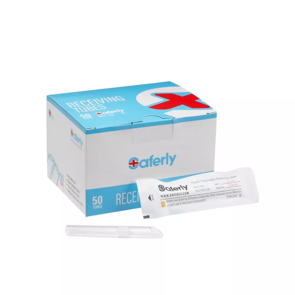 Saferly - Disposable Receiving Tubes - 0ga - 50 ct
