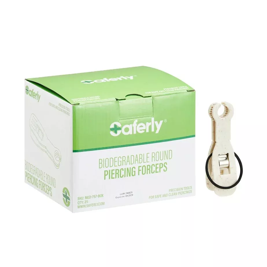 Saferly - Round Biodegradable Disposable Forceps - 25ct