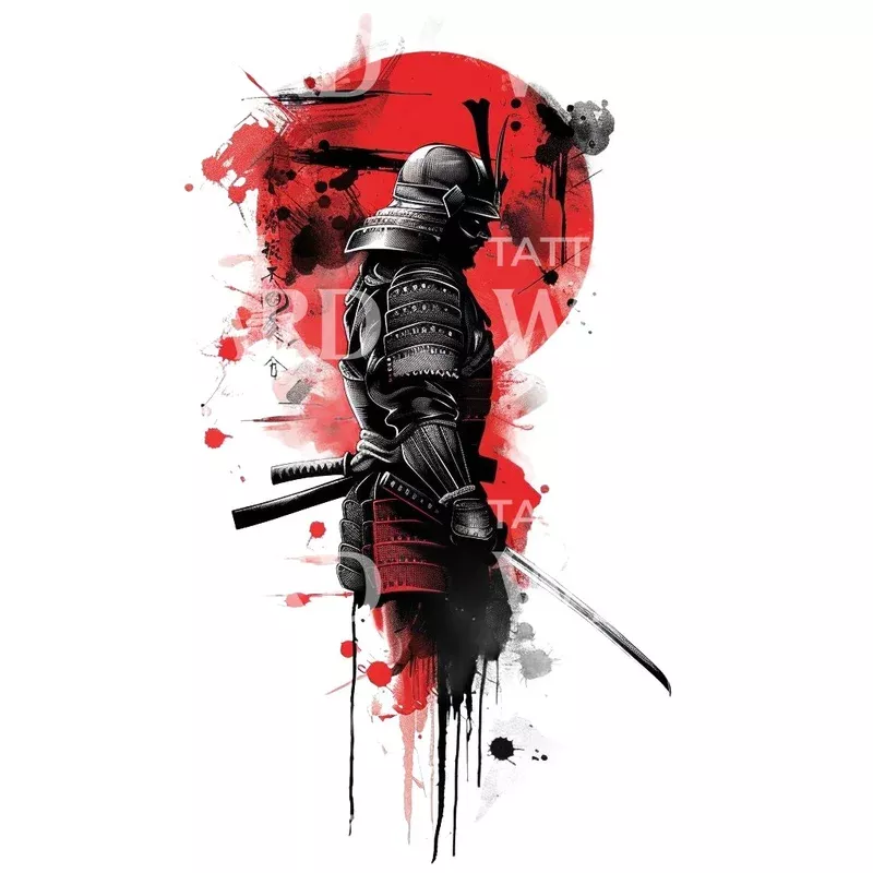 samurai-in-armor-tattoo-design Samurai in Armor Tattoo Design