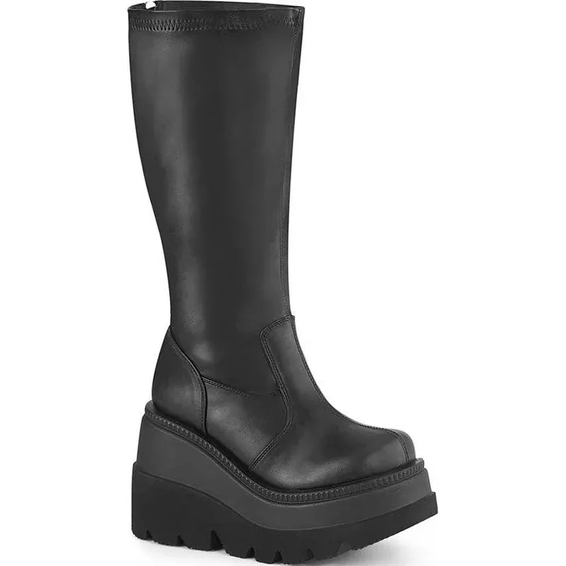 SHAKER-65WC [Black] | WIDE CALF PLATFORM BOOTS [PREORDER]
