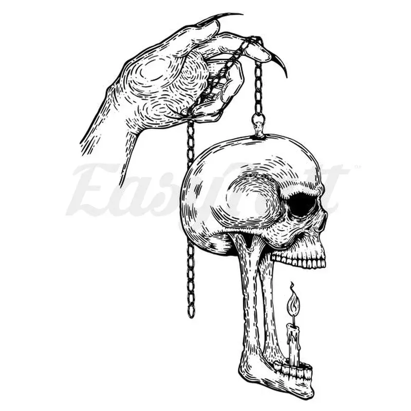 Skull Candle – Temporary Tattoo