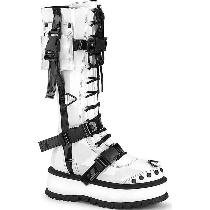 SLACKER-260 [White Patent] | PLATFORM BOOTS [PREORDER]