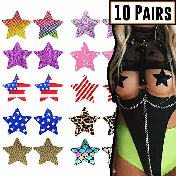 Star Shaped Adhesive No Show Disposable Breast Nipple Pasties