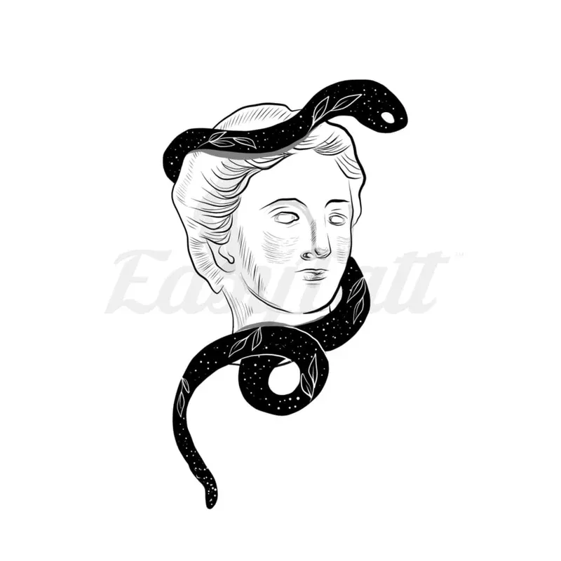 statue-snake-temporary-tattoo Statue and Snake – Temporary Tattoo