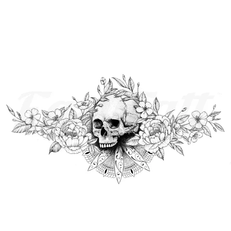 Sternum Skull – Temporary Tattoo