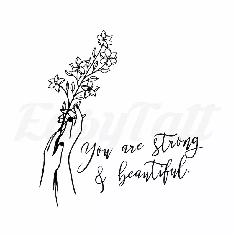 strong-beautiful-temporary-tattoo Strong and Beautiful – Temporary Tattoo