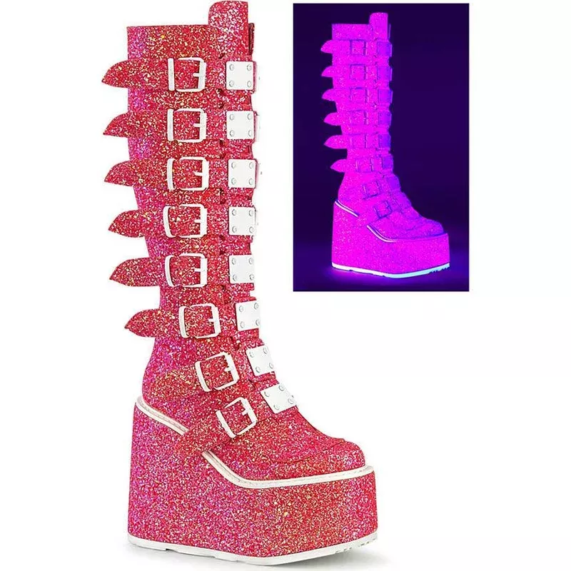 SWING-815UV [Pink Glitter] | PLATFORM BOOTS [PREORDER]
