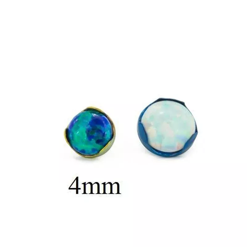 Tilum 14g-12g Titanium 4mm Opal Prong-Set Top – Price Per 1
