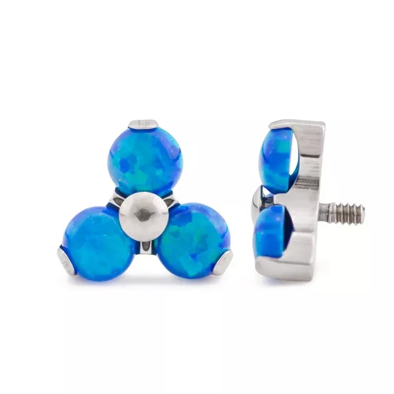 Tilum 18g-16g Internally Threaded Titanium Opal Trinity Top – Large – Price Per 1