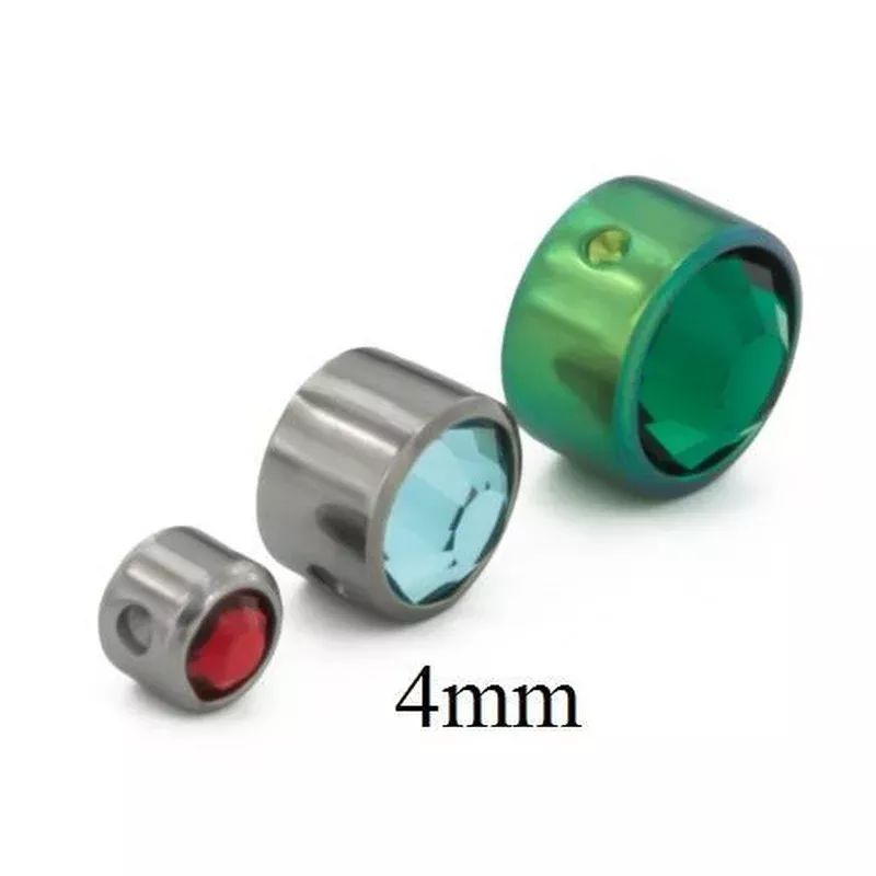 Tilum 4mm Titanium Captive Double Jeweled Disc