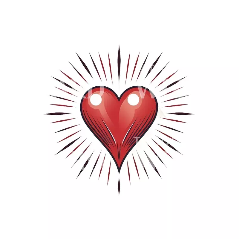 tiny-heart-old-school-tattoo-design Tiny Heart Old School Tattoo Design