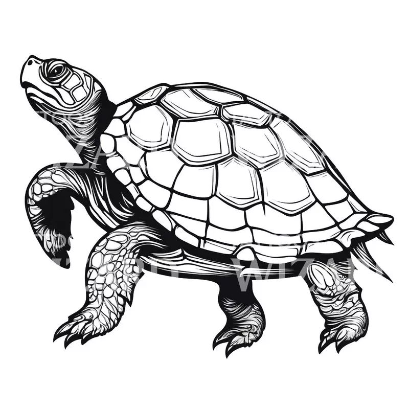 Turtle swimming Tattoo Design