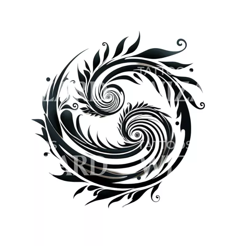 two-tribal-spirals-tattoo-design Two Tribal Spirals Tattoo Design