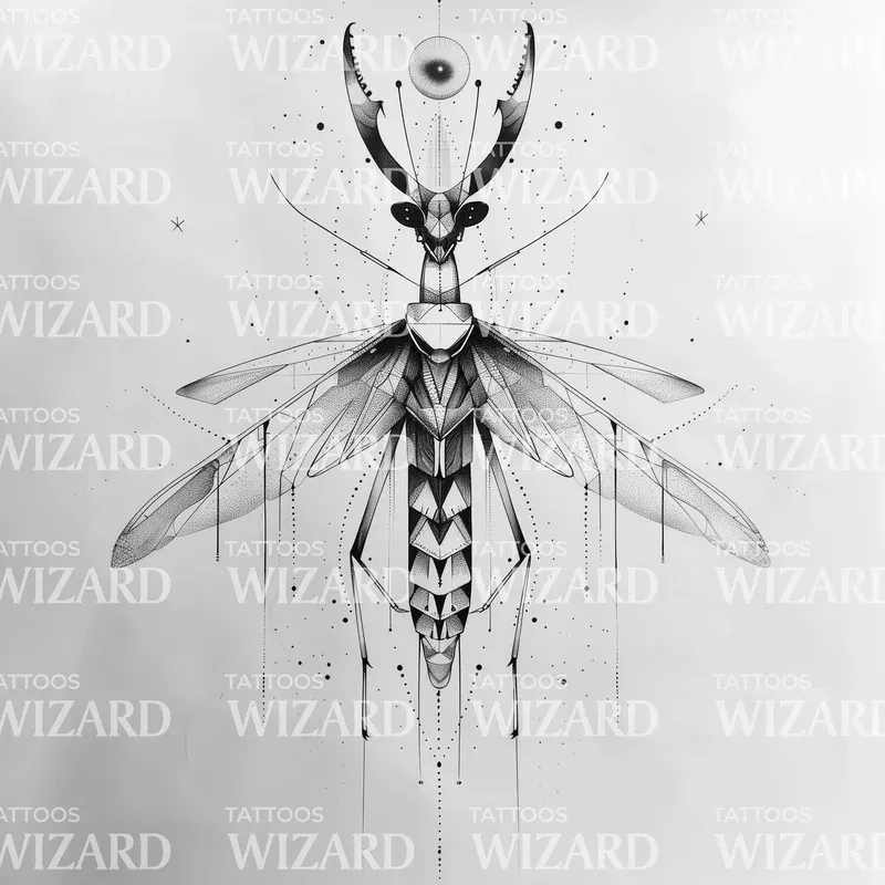 universal-nature-praying-mantis-flash-tattoo Universal Nature of the Praying Mantis Flash Tattoo