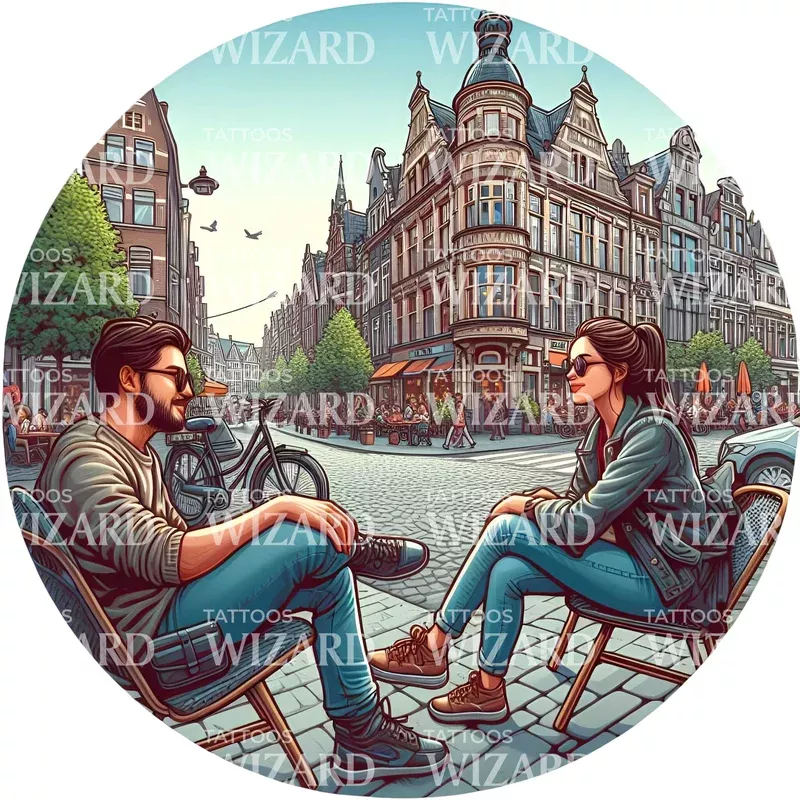 us-just-chilling-tattoo-design Us Just Chilling Tattoo Design