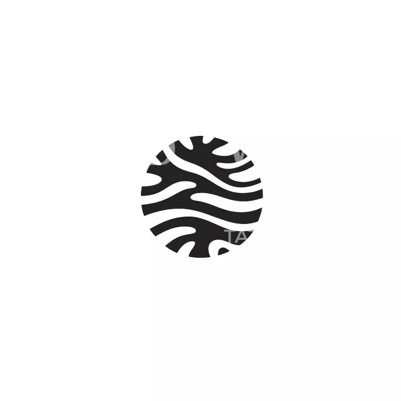 Wavy Abstract Tattoo Design in a Circle