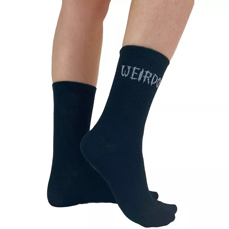 Weirdo Knitted [Black] | CREW SOCKS