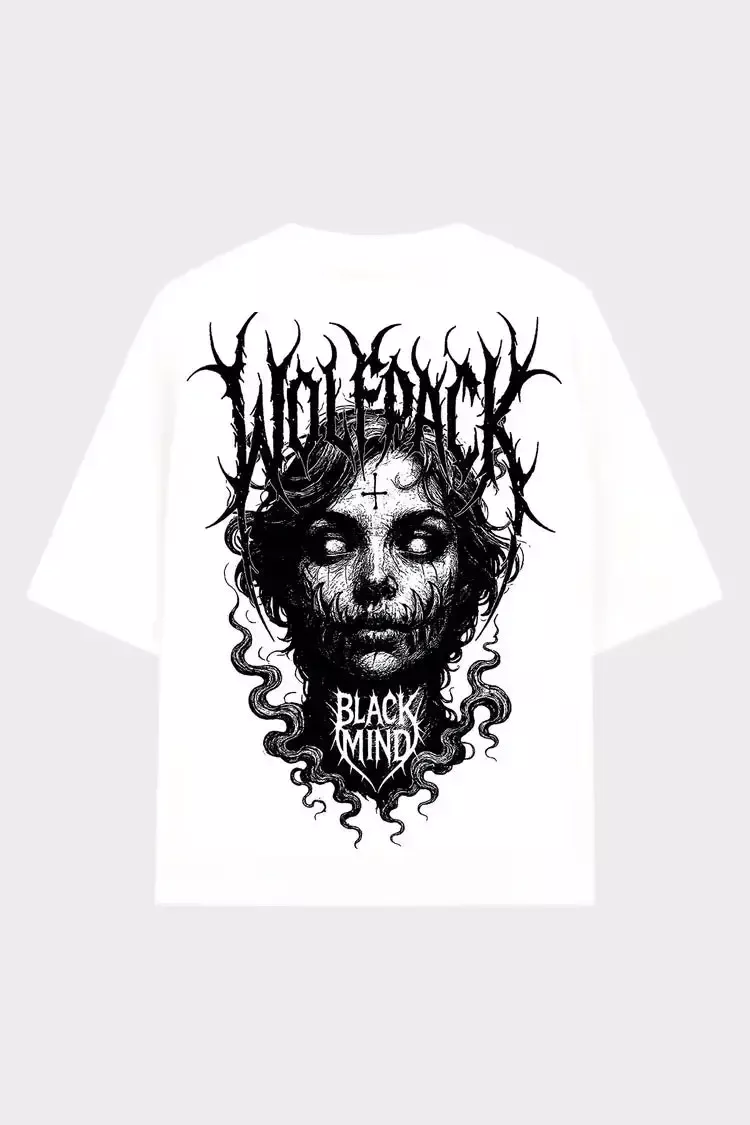 wolfpack-black-ritual-white-oversized-tee-unisex WOLFPACK - BLACK RITUAL White Oversized Tee UNISEX
