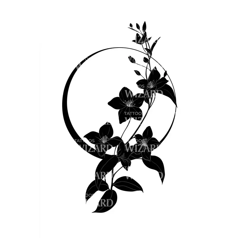 zen-circle-vine-tattoo-design Zen Circle Vine Tattoo Design